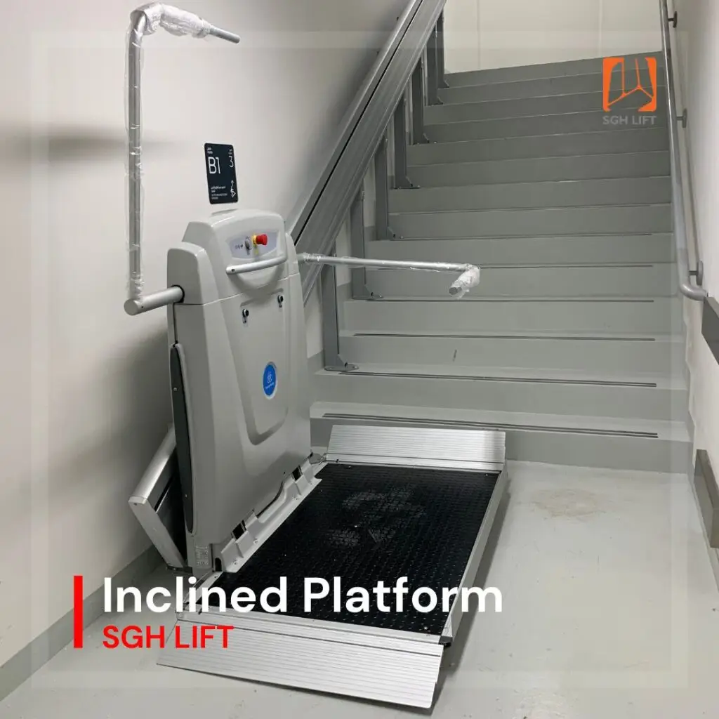 Inclined wheelchair platform lifts 2 Provide access for people who cannot climb steps or stairs. They are inclined wheelchair platform lifts, which travel up and down a stairway.