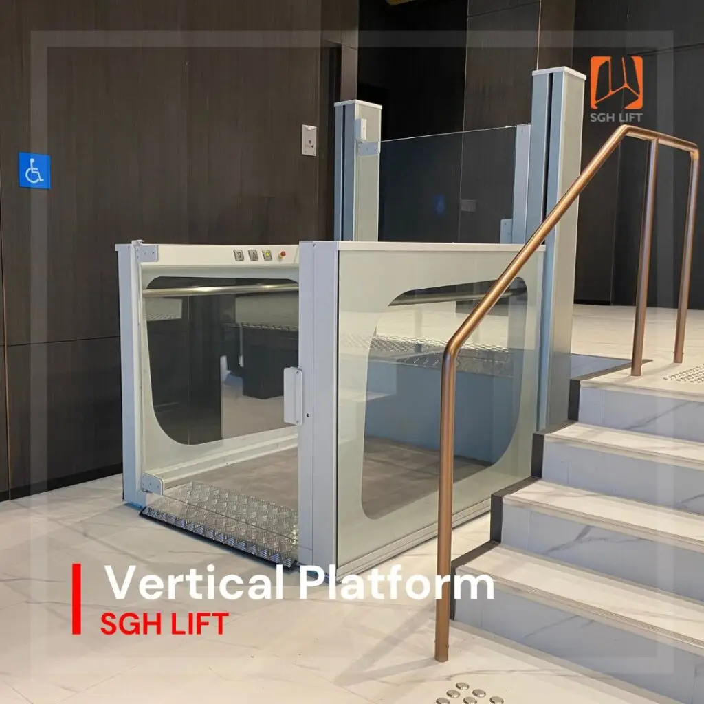 Vertical Platform Lift can be installed in a short time: less than one day! The main components are pre-assembled supplied to simplify and speed up the installation process. Dubai UAE